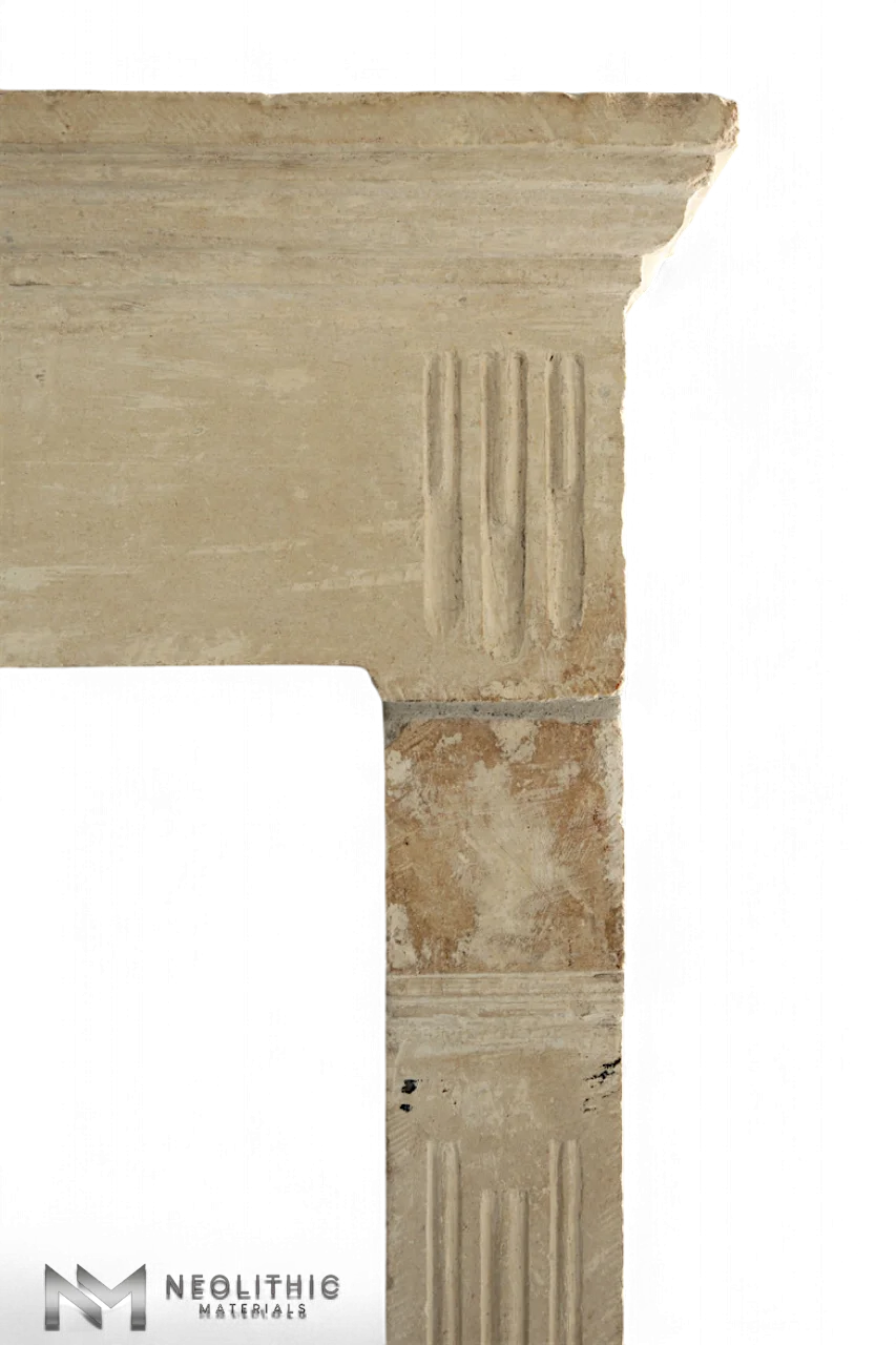 Mediterranean Limestone Fireplace Mantel - Image 4